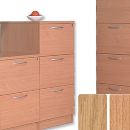 Sonix Filing Cabinet 3 Drawer for Foolscap Suspension Files W480xD600xH1002mm Oak