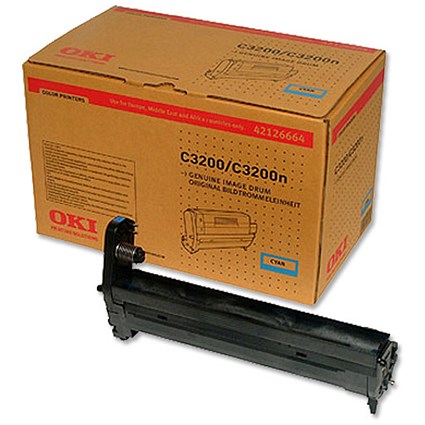 OKI Laser Drum Unit Page Life 14000pp Cyan Ref 42126664