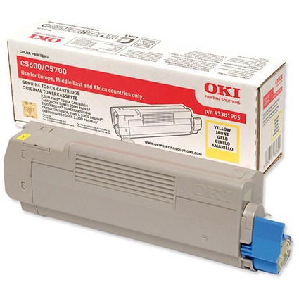 Oki 43381905 Yellow Laser Toner Cartridge