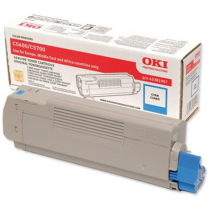 Oki 43381907 Cyan Laser Toner Cartridge