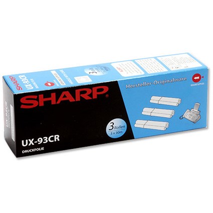 Sharp UX-93CR Black Fax Ribbons Thermal (Pack of 3)