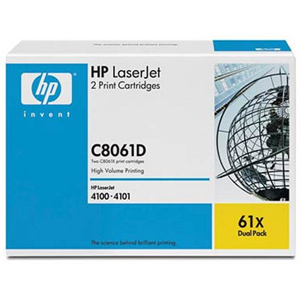 Hewlett Packard [HP] C8061X Print Cartridge Page Life 10000pp Black Ref C8061D [Pack 2]