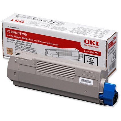 Oki 43865708 Black Laser Toner Cartridge
