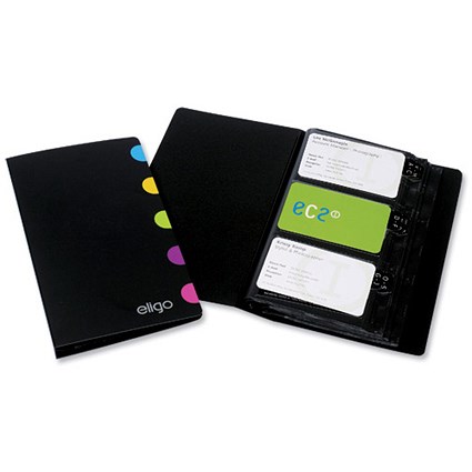 Snopake Eligo Business Card File Compact with Slipcase and A-Z Index Capacity 240 Black