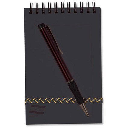 Europa Midi Notepad Twin Wire Headbound 200 Pages 80gsm 152x102mm Black [Pack 10]