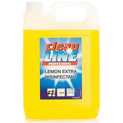 Cleanline Disinfectant / Lemon / 5 Litres / Pack of 2