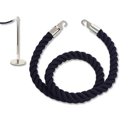 Alba Rope and Hook Set with Royal Blue 1.5m Long 24mm Diameter Rope and Chrome Hooks