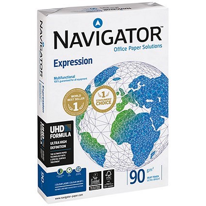 Navigator A4 Expression Paper, White, 90gsm, Ream (500 Sheets)