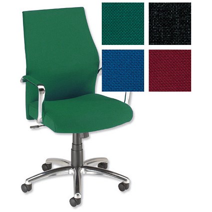 Trexus Intro Managers Armchair Slimline Back H550mm W500xD480xH450-560mm Green
