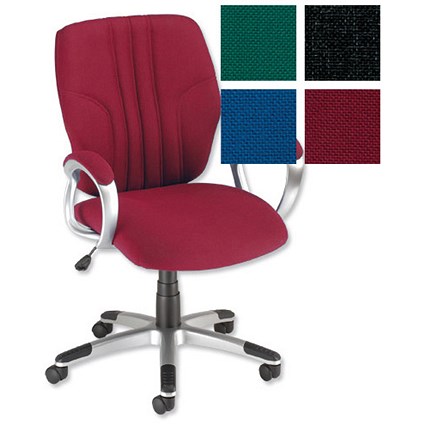 Trexus Intro Steel Task Armchair Back H530mm W510xD480xH400-510mm Claret