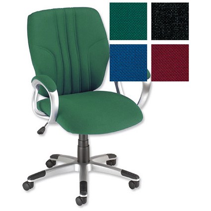 Trexus Intro Steel Task Armchair Back H530mm W510xD480xH400-510mm Green
