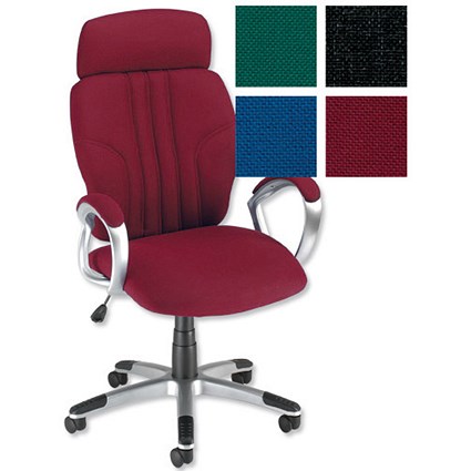 Trexus Intro Steel Task Armchair with Headrest Back H670mm W510xD490xH400-510mm Claret