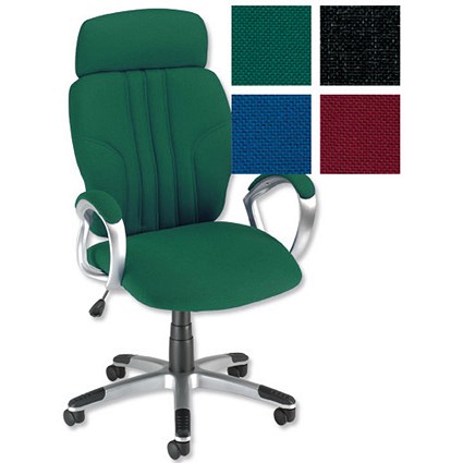 Trexus Intro Steel Task Armchair with Headrest Back H670mm W510xD490xH400-510mm Green