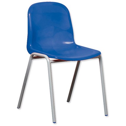 Trexus Polypropylene Chair Stackable Metal Frame H450mm Blue