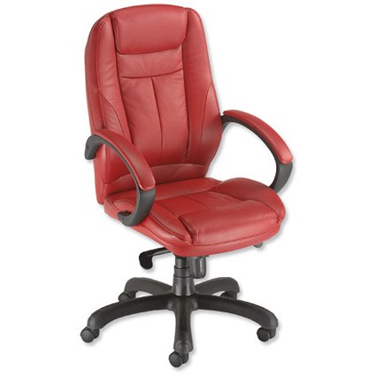 Sonix Syracuse Managers Armchair Back H640mm W530xD500xH520-620mm Leather Red