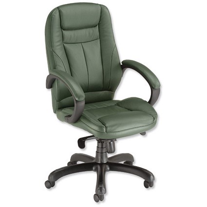Sonix Syracuse Managers Armchair Back H640mm W530xD500xH520-620mm Leather Green