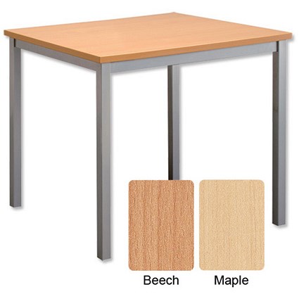 Influx Table Square with 25mm Top W800xD800xH720mm Maple