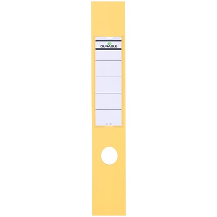 Durable Ordofix Self-adhesive PVC Spine Labels for Lever Arch File, Yellow, Pack of 10