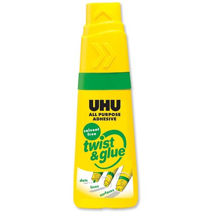 UHU Twist and Glue All Purpose Adhesive Solvent-free Washes-out at 60 degrees 35ml