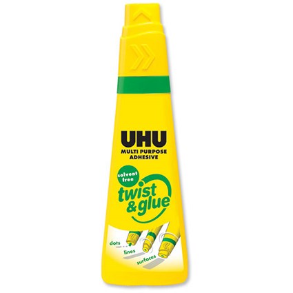 UHU Twist and Glue All Purpose Adhesive Solvent-free Washes-out at 60 degrees 90ml