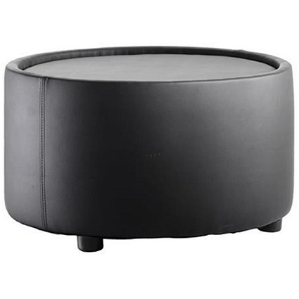 Trexus Plus Tub Reception Table Leather Look Diameter 650xH380mm Black