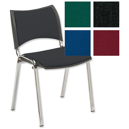 Trexus Plus Stacking Chair Back H325mm W480xD450xH460mm Charcoal Chrome