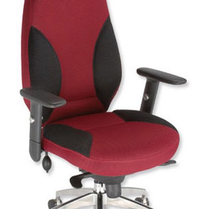 Influx Energize Driver Task Chair Adjustable Arms Headrest Back H620mm W490xD480xH460-540mm Black Claret