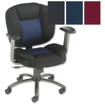 Influx Bounce Task Armchair Back H450-510mm W510xD450xH470mm Black Blue