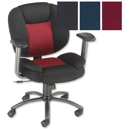 Influx Bounce Task Armchair Back H450-510mm W510xD450xH470mm Black Claret