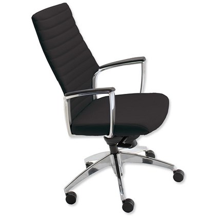 Adroit Zip Executive Armchair Back H640mm W500xD510xH440-540mm Onyx
