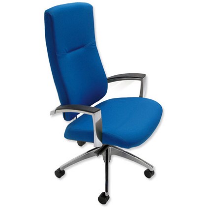 Adroit Vie High Back Chair Synchronous Tilt Back H740mm W520xD550xH430-540mm Sapphire