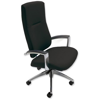 Adroit Vie High Back Chair Synchronous Tilt Back H740mm W520xD550xH430-540mm Onyx