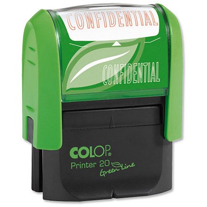 Colop Green Line Word Stamp CONFIDENTIAL Imprint 38x14mm Red
