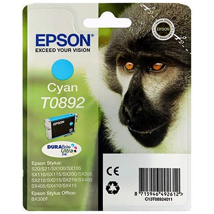 Epson T0892 Cyan DURABrite Inkjet Cartridge