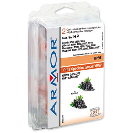 Armor Compatible Inkjet Cartridge Page Life 900pp Black [HP No.56 C9502AE Equivalent] Ref B10055R1