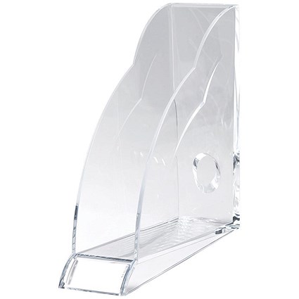 Rexel Nimbus Magazine Rack with Front Indexing Tab, A4, Clear