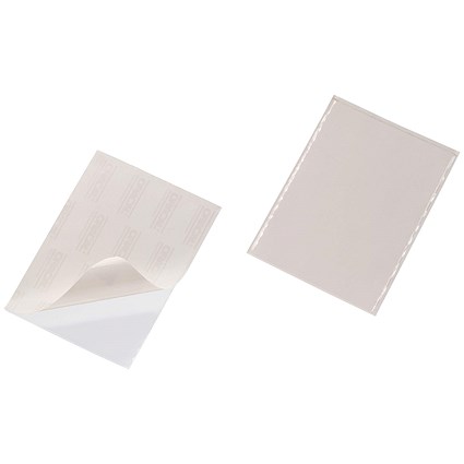 Durable Pocketfix Self-Adhesive Clear Label Sleeve Pockets, A5, Pack of 25