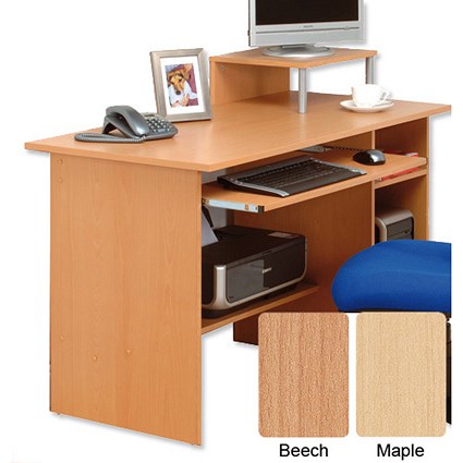 Influx Abington Workstation with Monitor Platform W1200xD600xH740-890mm Maple
