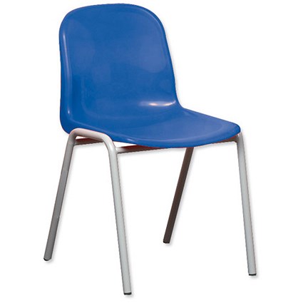 Trexus Polypropylene Chair Stackable Metal Frame H430mm Blue