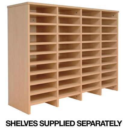 Tercel Post Room Sorter Add-on Hutch Double Height 4x11 Bay W1280xD360xH1145mm Beech