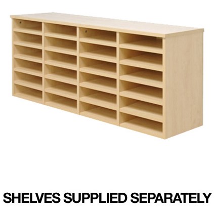 Tercel Post Room Sorter Hutch Single Height 4x6 Bay W1280xD360xH638mm Beech