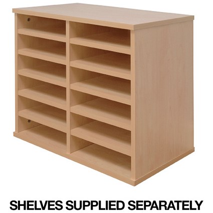 Tercel Post Room Sorter Hutch Single Height 2x6 Bay W640xD360xH638mm Beech