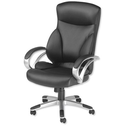 Influx Breeze F5 Executive Armchair Leather Look Back H610mm W560xD520xH470-560mm Black