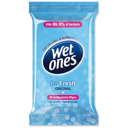 Wet Ones Be Fresh Hand Wipes Antibacterial [Pack 40]