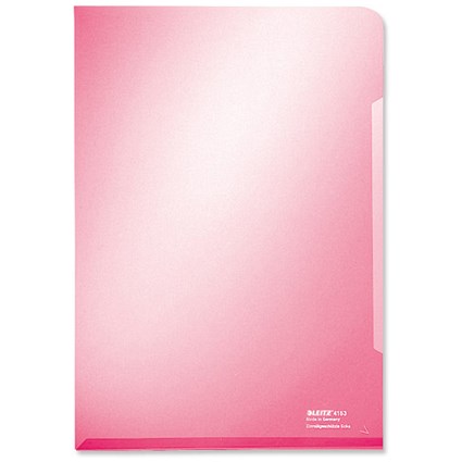 Leitz Premium Folder Cut Flush PVC Glossy 150micron for 30 Sheets A4 Red [Pack 100]