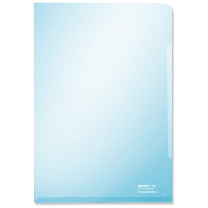 Leitz Premium Folder Cut Flush PVC Glossy 150micron for 30 Sheets A4 Blue [Pack 100]