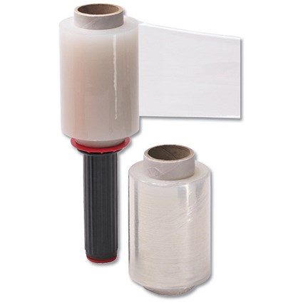 Packaging Film Wrap Mini Dispenser and 6 Mini Refill Rolls 100mm x 150m