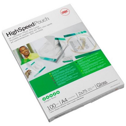 GBC A4 Landscape Laminating Pouches, Medium, 250 Micron, Glossy, Pack of 100