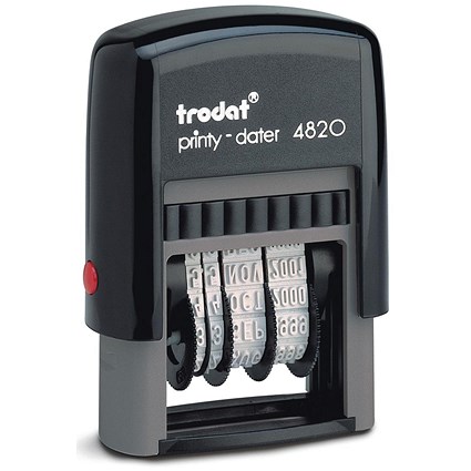 Trodat Printy 4820 Line Dater Stamp, Refillable, Black
