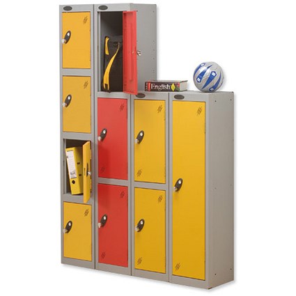 Trexus 4 Door Locker Hasp & Staple Lock Extra Depth ACTIVECOAT W305xD460xH1780mm Silver Yellow